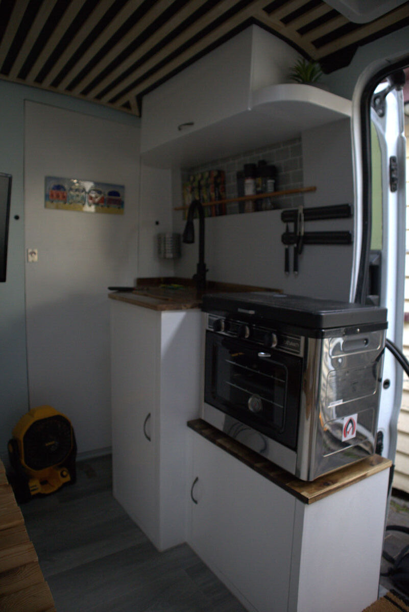 Completed kitchen with benchtop and sink